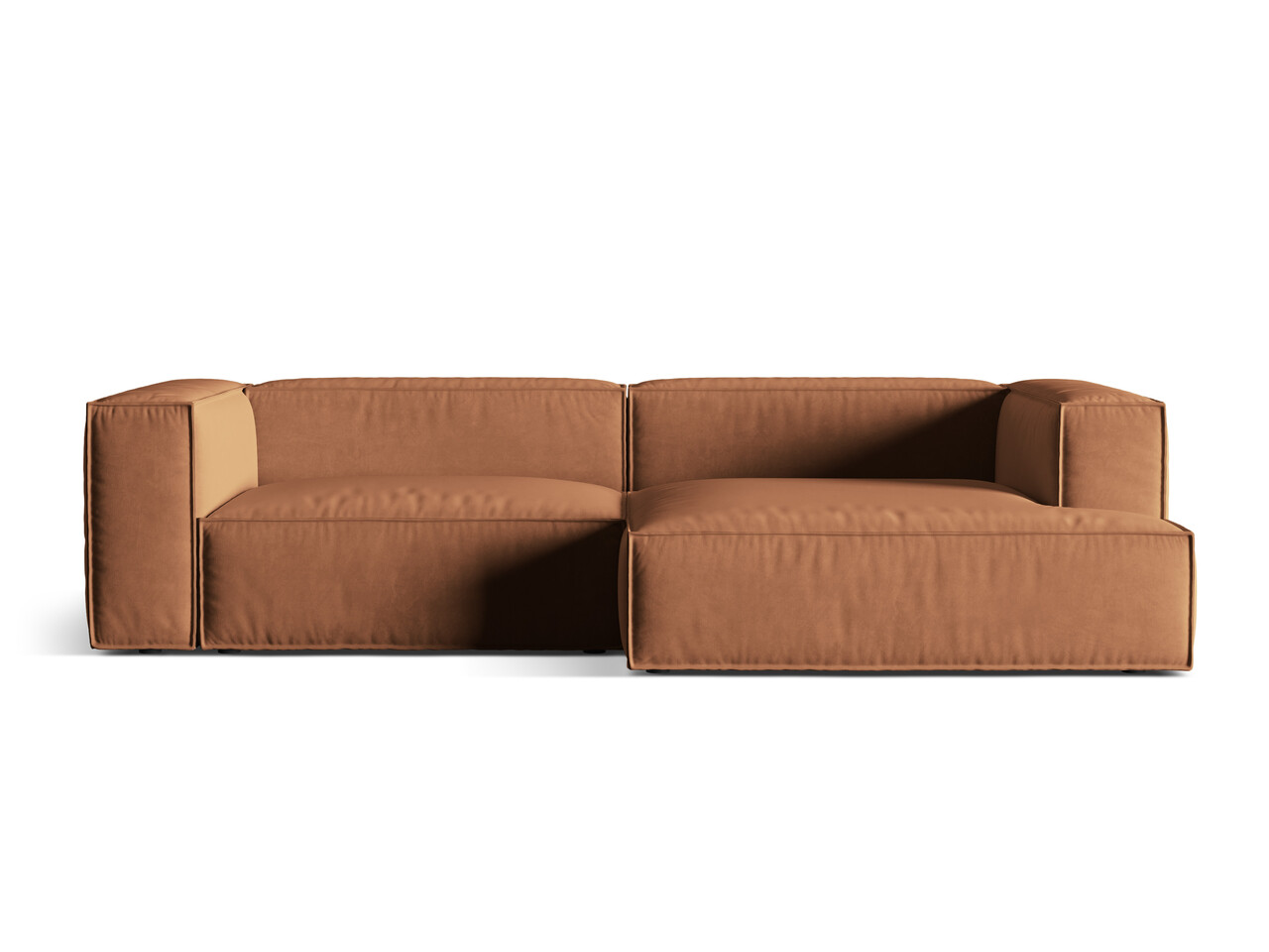 Coltar modular dreapta 4 locuri, Nuria-88, Micadoni Home, 292x147x72 cm, catifea, miere Colțare